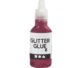 Glitterliim 25 ml, tume roosa sädelev - Creotime